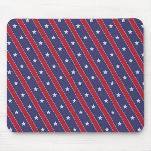 Blaue rote Streifen Sternmuster Mousepad