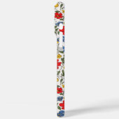 Blaue rote und gelbe Ditsy-Blumen monogrammiert Case-Mate iPhone Hülle (Rückseite / Links)