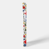 Blaue, rote und gelbe Ditsy-Blumen monogrammiert Case-Mate iPhone Hülle (Rückseite / Links)