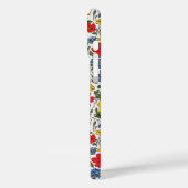 Blaue, rote und gelbe Ditsy-Blumen monogrammiert Case-Mate iPhone Hülle (Rückseite / Links)