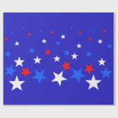 Blaue, rote und weiße Sternmuster Geschenkpapier (Flach)