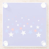 Blaue, rote und weiße Sternmuster Glasuntersetzer (Rückseite)