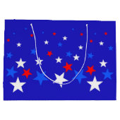 Blaue, rote und weiße Sternmuster Große Geschenktüte (Rückseite)