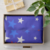 Blaue, rote und weiße Sternmuster Seidenpapier (Geschenk)