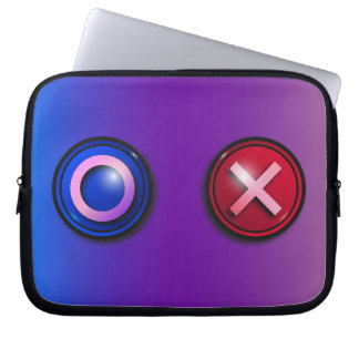 Blaue rote Wahlknöpfe Farbverlauf Laptop-Hülle Laptopschutzhülle