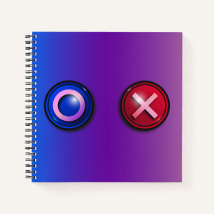 Blaue rote Wahlknöpfe Gradient Spiralblock Notizblock