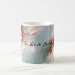 Blaue Rote Weiße Blumen Moment Kaffeetasse