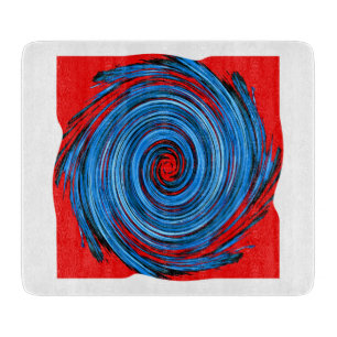Blaue rote Wirbel abstrakte Muster Schneidebrett