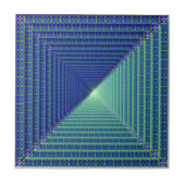 Blaue Rückpyramide-Fliese Fliese (Vorderseite)