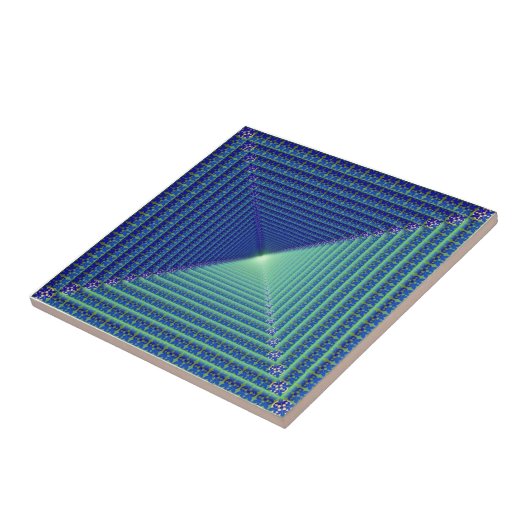 Blaue Rückpyramide-Fliese Fliese (Seite)