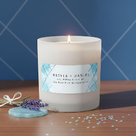 Blaue Rücksendebezeichnung für moderne geometrisch