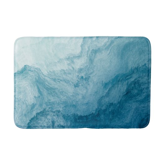 Blaue Ruhe im Ozean Waves Natur Abstrakte Kunst Badematte (Vorderseite)