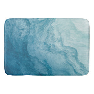 Blaue Ruhe im Ozean Waves Natur Abstrakte Kunst Badematte