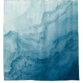 Blaue Ruhe im Ozean Waves Natur Abstrakte Kunst Duschvorhang (Vorderseite)