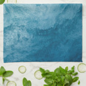 Blaue Ruhe im Ozean Waves Natur Abstrakte Kunst Geschirrtuch (Gefaltet)