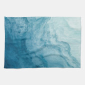 Blaue Ruhe im Ozean Waves Natur Abstrakte Kunst Geschirrtuch (Horizontal)