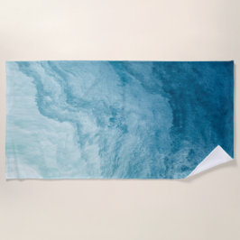 Blaue Ruhe im Ozean Waves Natur Abstrakte Kunst Strandtuch