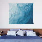 Blaue Ruhe im Ozean Waves Natur Abstrakte Kunst Wandteppich