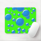 Blaue Runden auf Grün Mousepad (Mit Mouse)