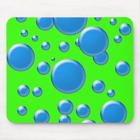 Blaue Runden auf Grün Mousepad (Vorne)