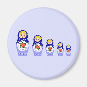 Blaue russische matryoshka Verschachtelungspuppen Magnet