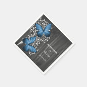 Blaue Rustikale Butterfly-Hochzeit Serviette (Ecke)