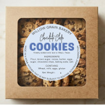 Blaue Rustikale Cottage-Cookie-Zutatenliste-Aufkle
