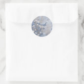Blaue Rustikale Danke-Aufkleber Runder Aufkleber (Tasche)
