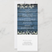 Blaue Rustikale Foliage Mason Jars in einer Hochze Einladung (Rückseite)