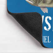 Blaue, rustikale Gone Fishing Custom Mousepad (Ecke)