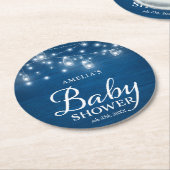 Blaue rustikale hölzerne Weckglas-und Runder Pappuntersetzer (Angewinkelt)