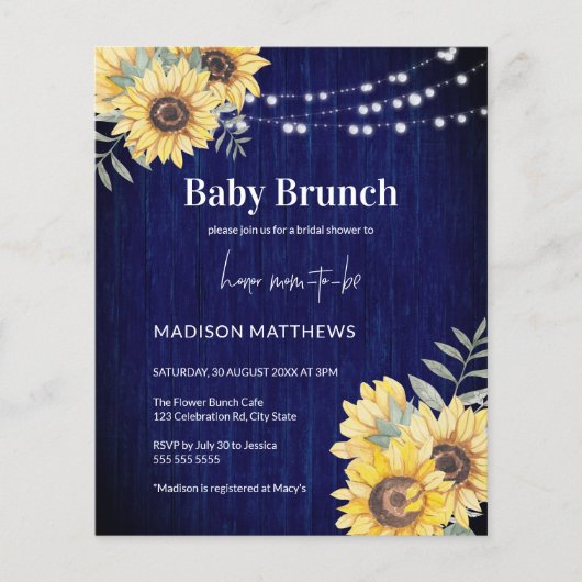 Blaue Rustikale Holzsonnenblütenleuchte Kinderdusc (Vorderseite)