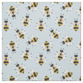 Blaue Rustikale Illustrierte Bienenfabrik Stoff (Muster)