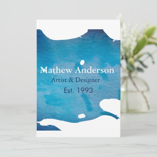 Blaue, rustikale Jeans Textur geben Namen Einladung (Stehend Vorderseite)