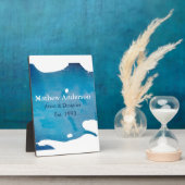 Blaue, rustikale Jeans Textur geben Namen Fotoplatte (Seite)