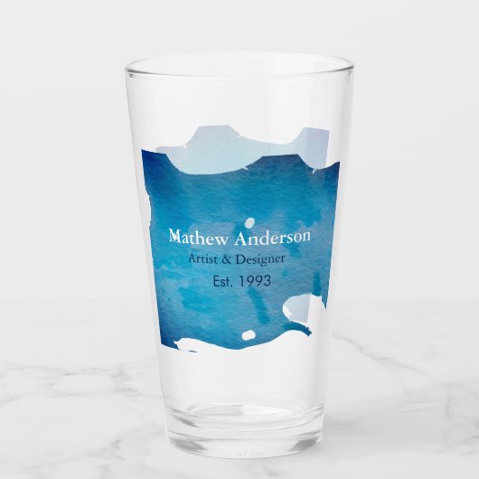 Blaue, rustikale Jeans Textur geben Namen Glas (Vorderseite)
