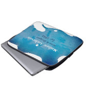 Blaue, rustikale Jeans Textur geben Namen Laptopschutzhülle (Vorne Knopf)