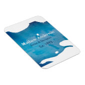 Blaue, rustikale Jeans Textur geben Namen Magnet (Rechte Seite)