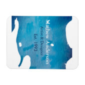 Blaue, rustikale Jeans Textur geben Namen Magnet (Horizontal)