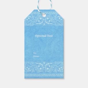 Blaue Rustikale Paisley Country Western Hochzeit Geschenkanhänger