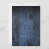 Blaue Rustikale Scheunenholz Boho-Chic-Hochzeit Save The Date (Rückseite)