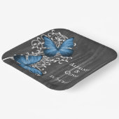 Blaue Rustikale Schmetterlingspopulette Polteraben Pappteller (Gewinkelt)