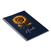 Blaue Rustikale Sonnenblume Notizblock (Rechte Seite)
