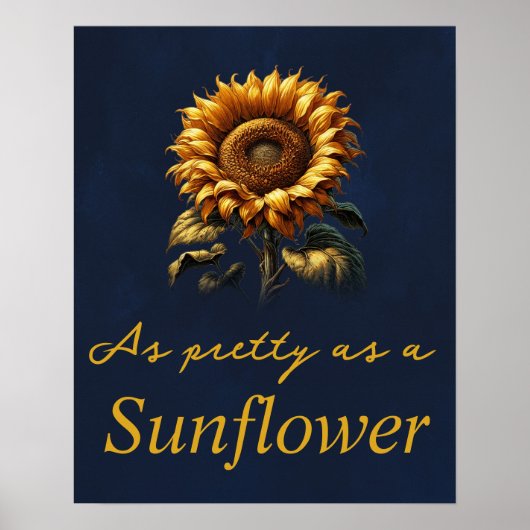 Blaue Rustikale Sonnenblume Poster (Vorne)