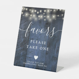 Blaue Rustikale Stallenholz-Lichter Favoriten Sockelschild