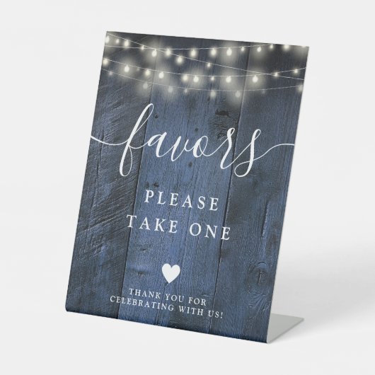 Blaue Rustikale Stallenholz-Lichter Favoriten Sockelschild (Vorderseite)