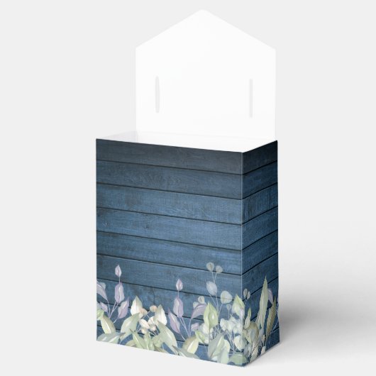 Blaue Rustikale Streichellichtblende in Grünblätte Geschenkschachtel (Geöffnet)