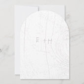 Blaue Rustikale Waldtypografie Barnholz Hochzeit Einladung (Rückseite)