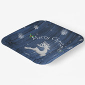 Blaue Rustikale Weihnachtsweindecke Pappteller (Gewinkelt)