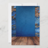 Blaue Rustikale Weinprobe Party Einladung (Rückseite)